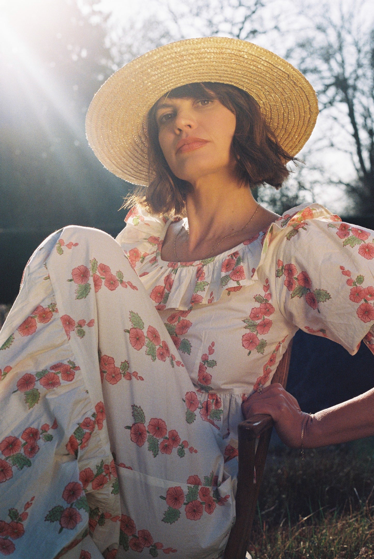 Peach Poplin Hollyhock Dress