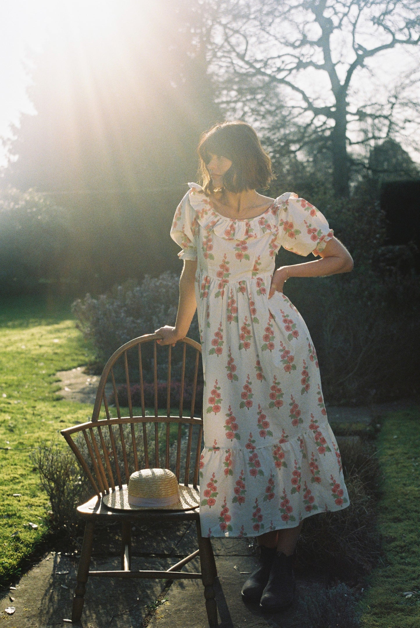 Peach Poplin Hollyhock Dress