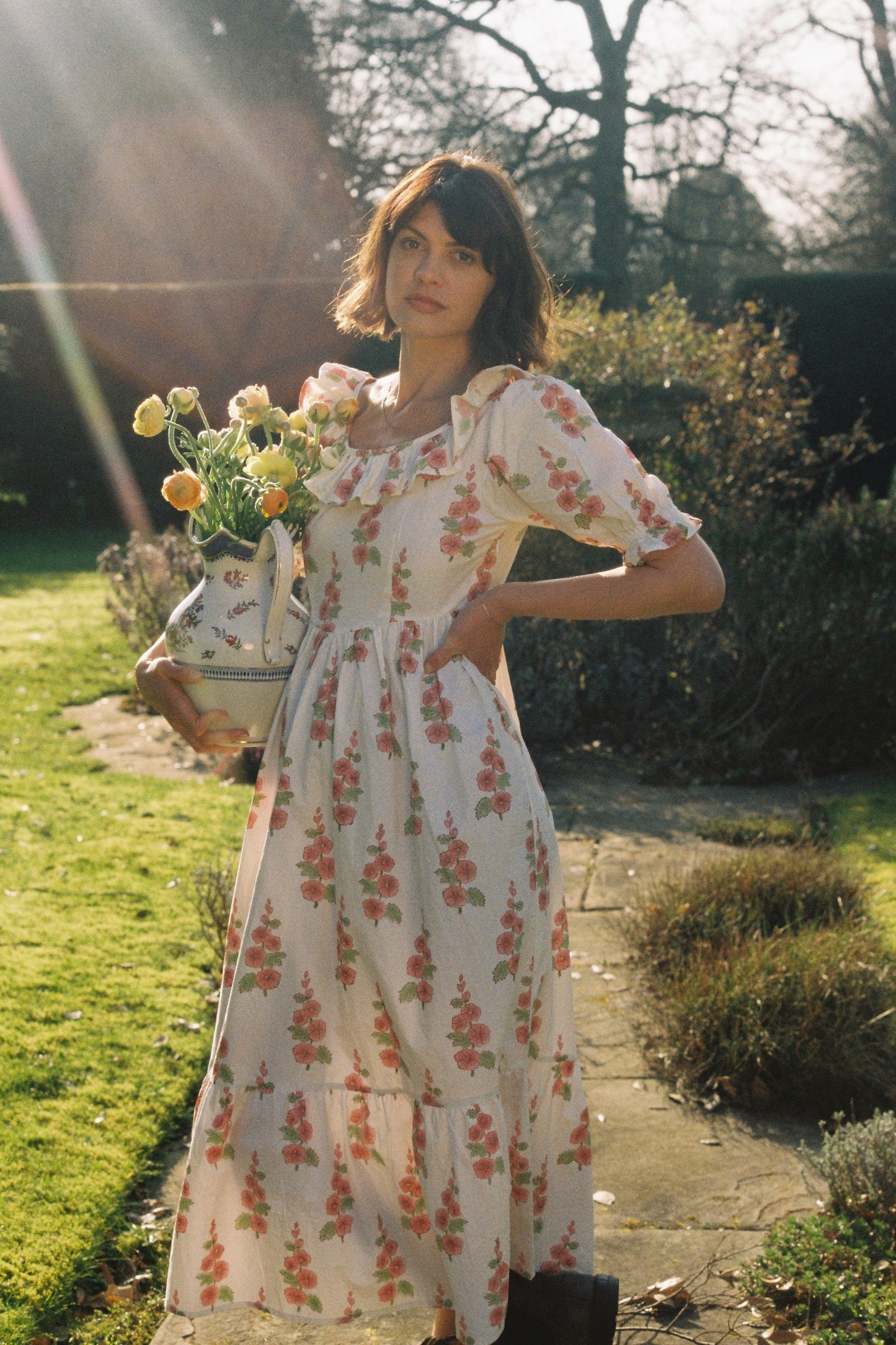 Peach Poplin Hollyhock Dress