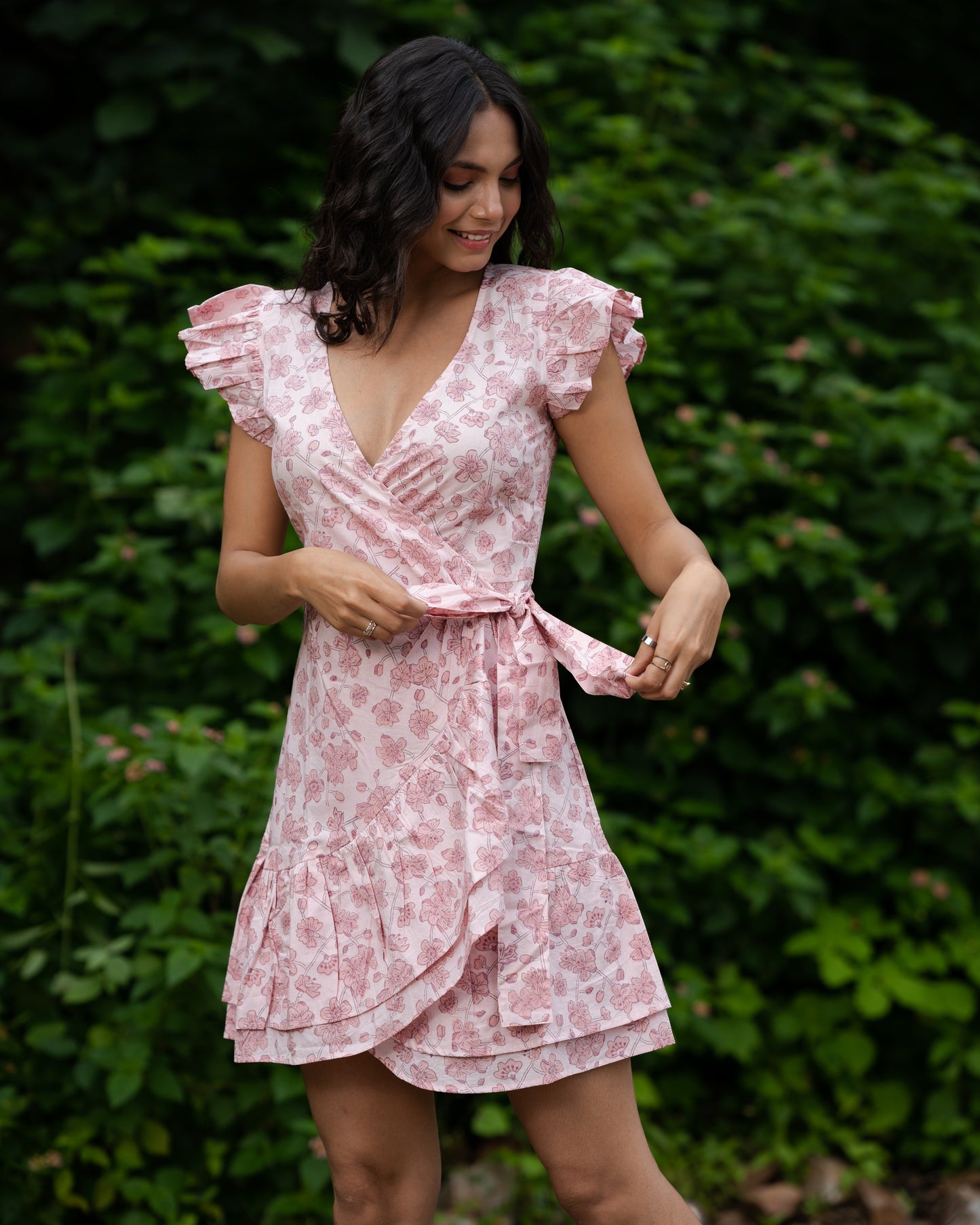 Asano Blossom Mini Wrap Dress