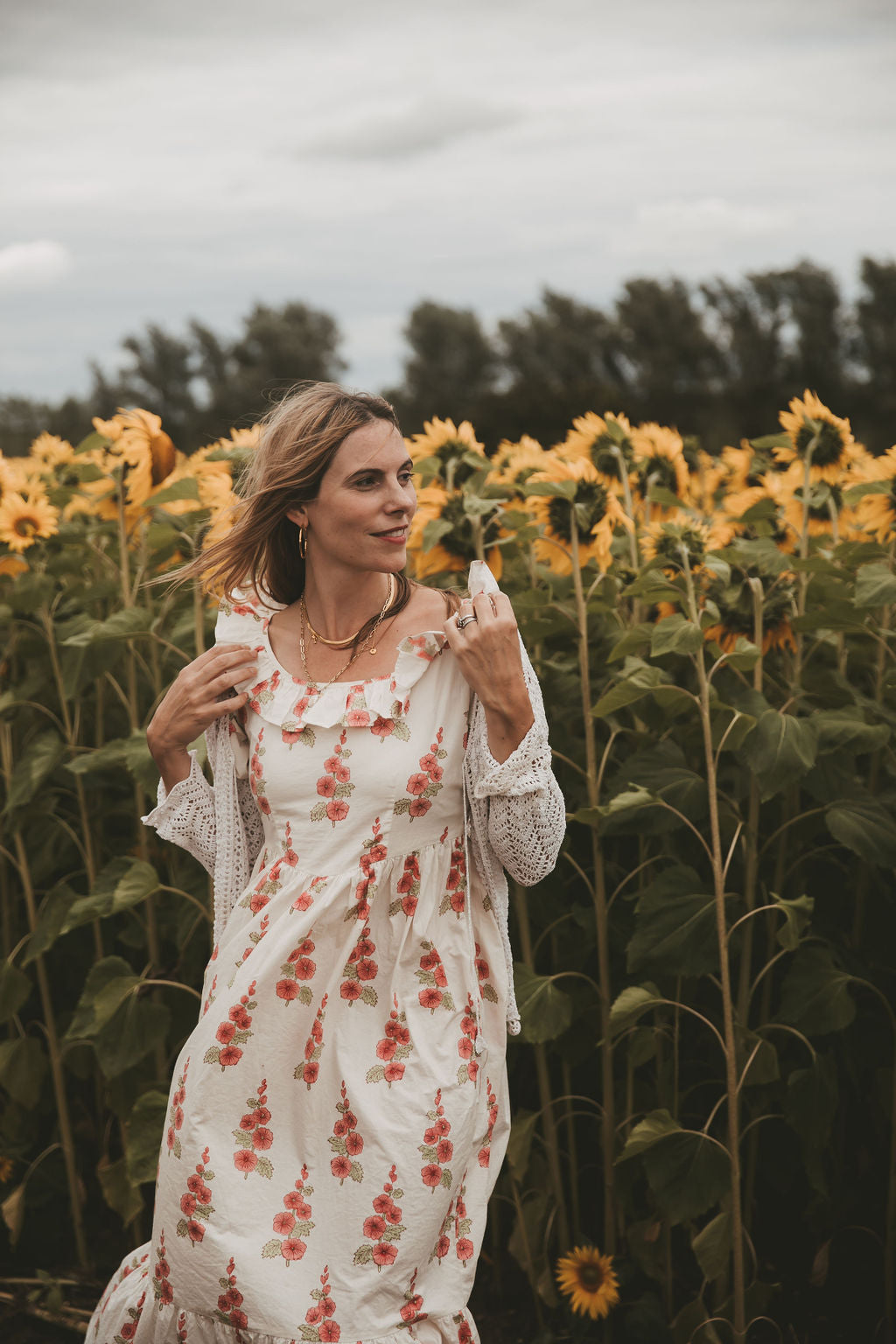 Peach Poplin Hollyhock Dress