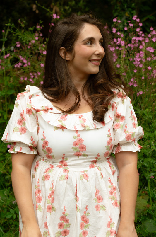 Peach Poplin Hollyhock Dress