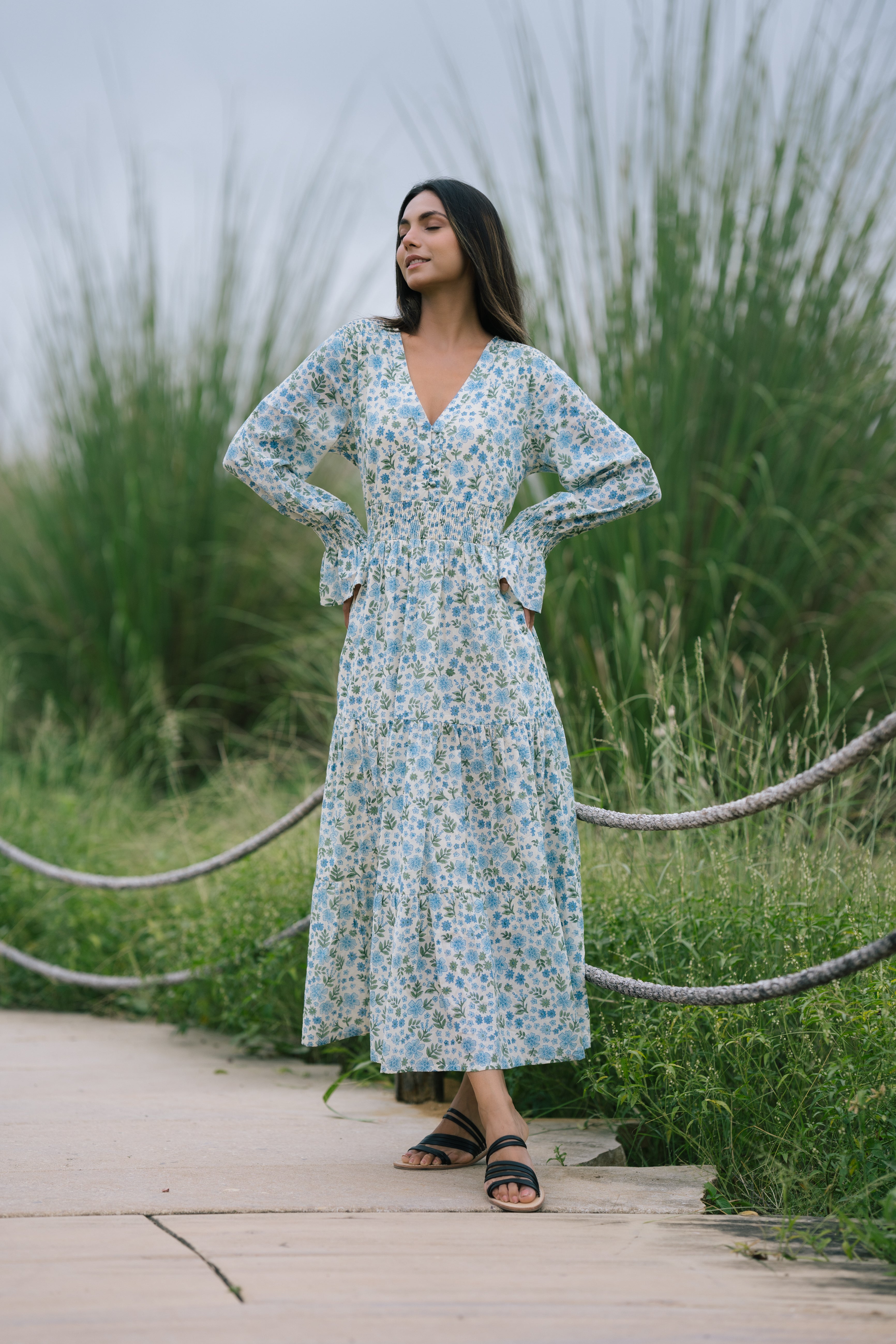 Periwinkle shop wrap dress