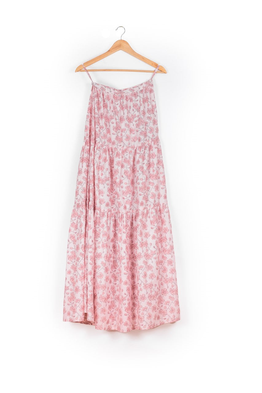 Sakura Blossom Tiered Maxi Skirt